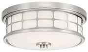 Πλαφονιέρα Φωτιστικό Μπάνιου 2xE27 IP44 Guardian Elstead Lighting-QZ-GUARDIAN-F-BN-Νίκελ Ματ QZ-GUARDIAN-F-BN