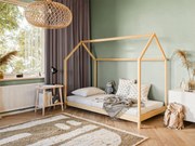 Kρεβάτι Σπιτάκι Montessori Lucky από μασίφ ξύλο Natural  90×200cm  (Δώρο 10% Έκπτωση στο Στρώμα)