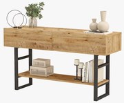 Κονσόλα "VIANA" σε atlantic pine/μαύρο χρώμα 139x43x76