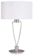 Φωτιστικό Επιτραπέζιο Paris II 58x35cm Nickel Mat-White 500200107 Trio Lighting Μέταλλο,Ύφασμα