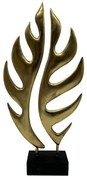Διακοσμητικό Αντικείμενο Επιτραπέζιο Leaf 021846 20x6x41cm Gold-Black Πολυρεσίνη