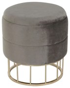 Υποπόδια DKD Home Decor Χρυσό Σκούρο γκρίζο πολυεστέρας Μέταλλο 38 x 38 x 41 cm