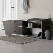 Παπουτσοθήκη Fiona Megapap χρώμα λευκό - ανθρακί 104x37x47εκ.
