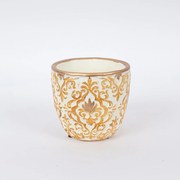 Κασπώ Τσιμεντένιο 752-18049 14x14x13cm Creame-Gold Estheti Home Τσιμέντο