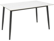 Τραπέζι Gustas Ι λευκό μαρμάρου sintered stone-μαύρο μέταλλο 120x80x76εκ 120x80x76 εκ.