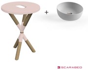 Scarabeo Cross 2501F0-9854 Antique Pink Πάγκος Με Νιπτήρα Glam Pearl Ø33εκ.