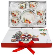 Χριστουγεννιάτικα Φλυτζάνια Καφέ Με Πιατάκια (Σετ 6Τμχ) 372-225-299 6x6cm Multi