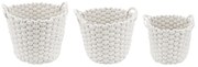 Artekko Woven Λευκά Υφασμάτινα Καλάθια από Βαμβάκι και Πολυεστέρα (61x40x20)cm 3pcs Artekko 23620-3