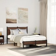 vidaXL Μεταλλικό πλαίσιο κρεβατιού χωρίς στρώμα καφέ δρυς 120x200 cm