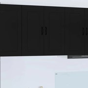 vidaXL Κρεμαστό ντουλάπι κουζίνας με ράφι Μαύρο 80 x 31 x 80 εκ.