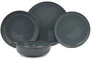 Σερβίτσιο Πιάτα Φαγητού (Σετ 16Τμχ) 710KTP3409 Dark Grey Hermia 16 τμχ Porcelain