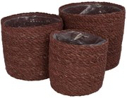 Καλάθι ArteLibre Almond Seagrass 20x20x18cm Σετ 3Τμχ-05150831