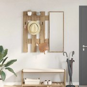 vidaXL Τοίχου Κρεμάστρα Χειροποίητη δρυς 100 x 10 x 100 εκ