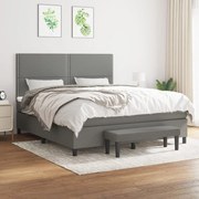 ΚΡΕΒΑΤΙ BOXSPRING ΜΕ ΣΤΡΩΜΑ ΣΚΟΥΡΟ ΓΚΡΙ 160X200 ΕΚ ΥΦΑΣΜΑΤΙΝΟ 3136526