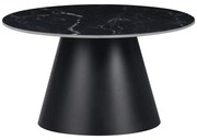Intrahome Τραπέζι σαλονιού Fabrin intrahome μαύρο μαρμάρου sintered stone-μαύρο μέταλλο Φ70x40εκ | SKU: INTRAPA-130111378