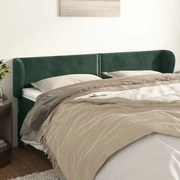 Κεφαλάρι με Πτερύγια Σκούρο Πράσινο 163x23x78/88 εκ. Βελούδινο - Πράσινο