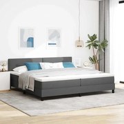 vidaXL Κρεβάτι box spring με στρώμα Σκούρο γκρι 200 x 200 cm ύφασμα