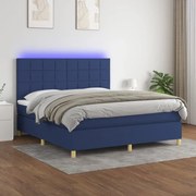 ΚΡΕΒΑΤΙ BOXSPRING ΜΕ ΣΤΡΩΜΑ &amp; LED ΜΠΛΕ 160X200 ΕΚ. ΥΦΑΣΜΑΤΙΝΟ 3135451