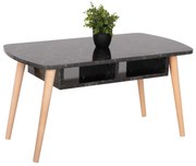 Τραπεζάκι σαλονιού SLIVEN C18178.02 Μελαμίνη Μαύρο Μάρμαρο και Πόδια Φυσικά 90x50x47,5Υεκ 90x50x47.5 εκ.