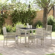 vidaXL Σέτ φαγητού για κήπο 5 pcs Ανοιχτό γκρι 90 x 90 x 75 cm