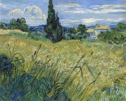 Αναπαραγωγή Green Wheat Field with Cypress (1889), Vincent van Gogh