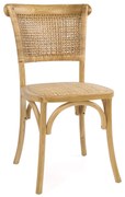 Καρέκλα Επαγγελματική ArteLibre ANANKE Φυσικό Ξύλο/Rattan 44x41x88cm