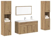 Σετ Επίπλων Μπάνιου 4 Τεμαχίων Τεχνίτης Δρυς από Τεχν. Ξύλο