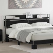 vidaXL Κεφαλάρι Αποθήκης με ράφι Μαύρη δρυς 180 cm Επεξεργασμένο ξύλο