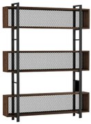 Βιβλιοθήκη Fifer pakoworld καρυδί-μαύρο 120x27x185εκ 197-000059