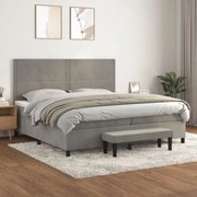 ΚΡΕΒΑΤΙ BOXSPRING ΜΕ ΣΤΡΩΜΑ ΑΝΟΙΧΤΟ ΓΚΡΙ 200X200 ΕΚ. ΒΕΛΟΥΔΙΝΟ 3137803