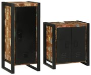 vidaXL Σετ Επίπλων Μπάνιου 2 pcs Πολύχρωμο Στερεό ανακτημένο ξύλο