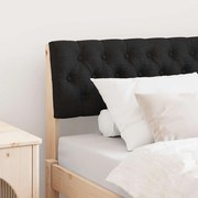 vidaXL Ταπετσαρισμένο κεφαλάρι Μαύρο 90 cm Στερεά ξυλεία πεύκου