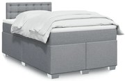 vidaXL Κρεβάτι Boxspring με Στρώμα Ανοιχτό Γκρι 120x190 εκ. Υφασμάτινο
