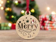 Σετ των 3 Intra απο ξύλο plywood 3mm-4mm πάχος – Καλά Χριστούγεννα στολίδι 20x25 cm INTRAVECTRY-MY545421