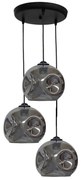 Φωτιστικό Οροφής Pop 02-0391 3/Ε27 Μπάλες Φ20cm Φ36x85cm Fume-Black Heronia Μέταλλο,Γυαλί