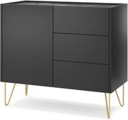 Lh-homefurniture Μπουφές Harmony ανθρακί+Μάρμαρο 97x37x83cm P_HRM_21s