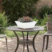 vidaXL Γλάστρα Μπολ Κήπου Λευκή 40x40x15 εκ, Ατσάλι