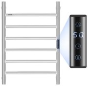 VEVOR 6-Bar Towel Warmer Rack Wall Mounted Heated Towel Rack for Bathroom Silver