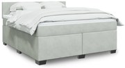 vidaXL Κρεβάτι Boxspring με Στρώμα Ανοιχτό Γκρι 180x200 εκ. Βελούδινο