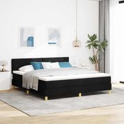 vidaXL κρεβάτι με εξοχική βάση με στρώμα Μαύρο 180x200 εκ. Ύφασμα