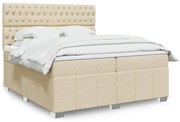 ΚΡΕΒΑΤΙ BOXSPRING ΜΕ ΣΤΡΩΜΑ ΚΡΕΜ 200X200 ΕΚ. ΥΦΑΣΜΑΤΙΝΟ 3294087