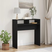 Μαύρο Δρυς Τραπέζι Κονσόλας - 78x30x80 εκ. - Φτιαγμένο από Επεξεργασμένο Ξύλο