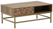 Τραπέζι σαλονιού Brilo Inart καφέ-χρυσό ξύλο 101x59x43εκ 101x59x43 εκ.