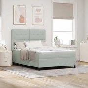 vidaXL Κρεβάτι με Στρώμα Light Grey 160x200 cm Βελούδο
