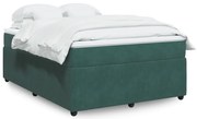 vidaXL Κρεβάτι Boxspring με Στρώμα Σκούρο Πράσινο 160x200εκ. Βελούδινο