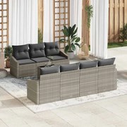 vidaXL Σετ Καναπέ Κήπου με μαξιλάρι 8 pcs Ανοιχτό γκρι 55 x 55 x 37 εκ