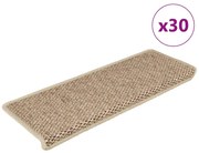 vidaXL Πατάκια Σκάλας Αυτοκόλλητα 30 τεμ Όψη Σιζάλ 65x21x4 εκ