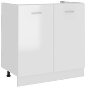 vidaXL Ντουλάπι Νεροχύτη Lyon Γυαλιστερό Λευκό 80x46x81,5εκ.