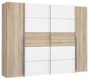 4-door wardrobe Verzo oak-white melamine 270.5x61.5x210.5cm 270.5x61x210.5 εκ.