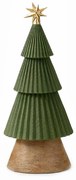 XMAS GREEN TREE S DECO POLYRESIN ΠΡΑΣΙΝΟ ΚΑΦΕ ΧΡΥΣΟ 14x14xH33cm